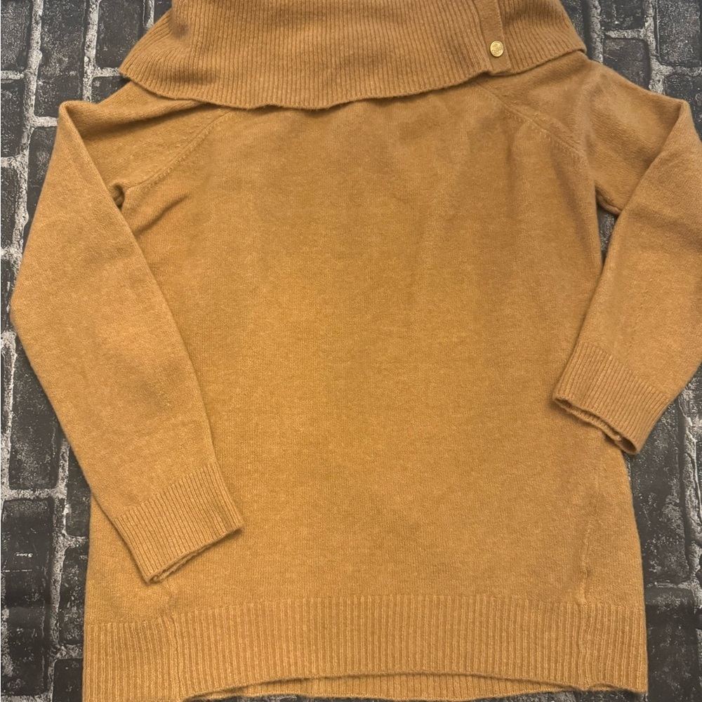 Express Tan Off-the-Shoulder Sweater